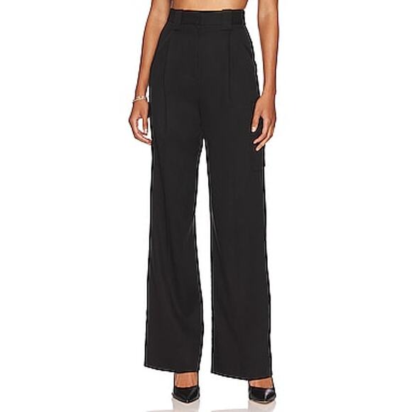 Shona Joy 'Sara' Black Crepe Utility Relaxed Pant Size 4 - Picture 1 of 5